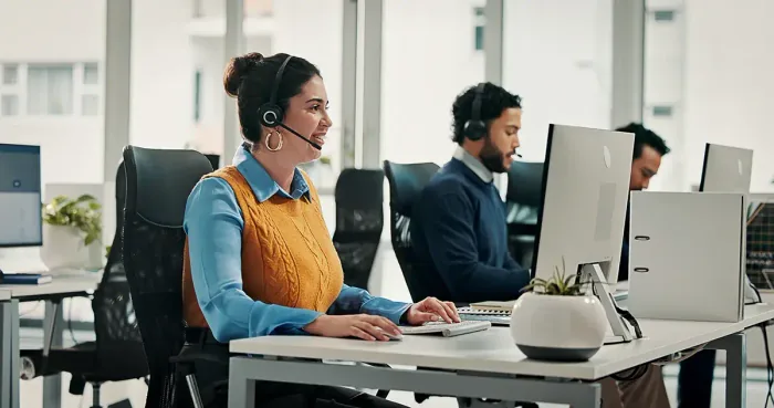 Contact center agents on calls